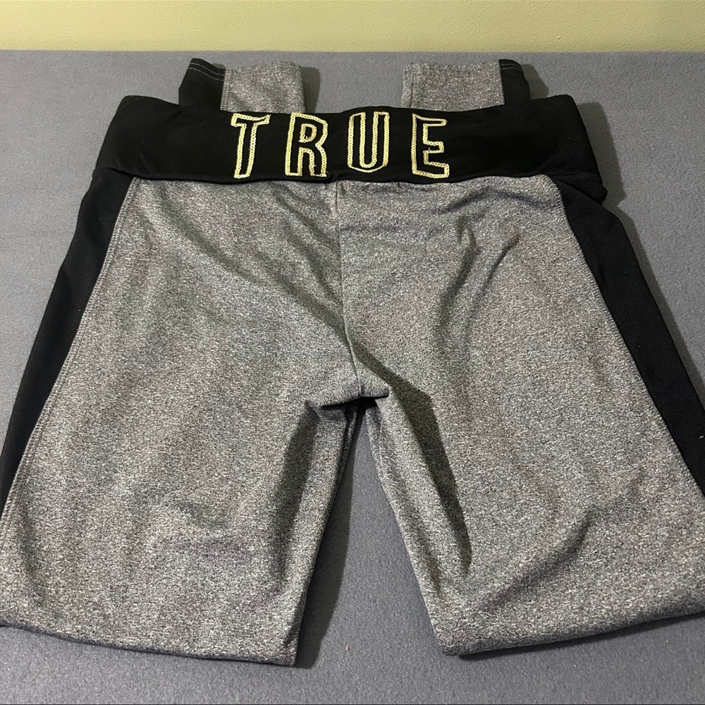 True Religion Rhinestone Logo Leggings Size M